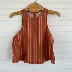 ANA Coral Orange  Striped Tank Size XS NWT